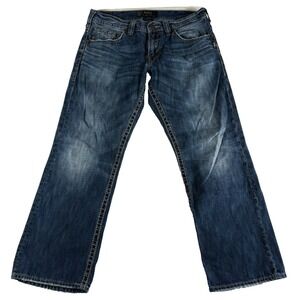 Silver Jeans Co Gordie Mens 33x30 (35x29.5) Blue Denim Loose Fit Straight Leg